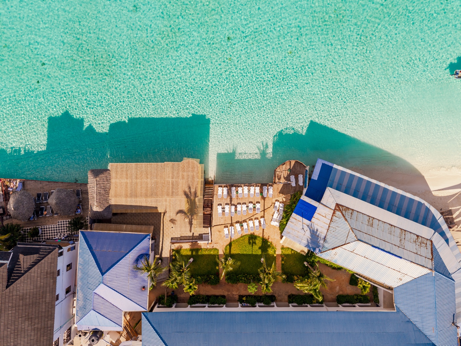 Aerial view of the shoreline