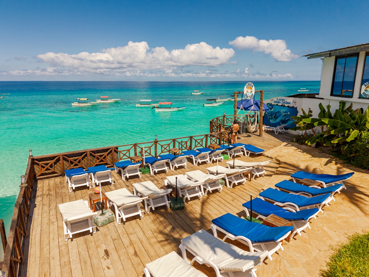 The beachfront sun deck